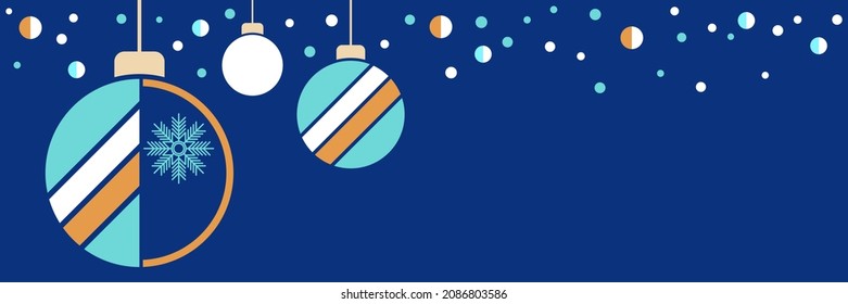 Christmas and New Year horizontal  vector banner template