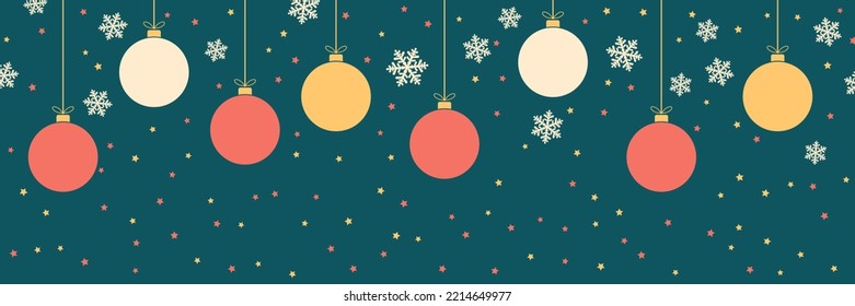 Horizontale Vektorbanner-Vorlage zu Weihnachten und Neujahr