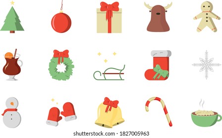Christmas and New Year icon set