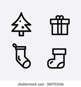 Christmas and New Year icon set