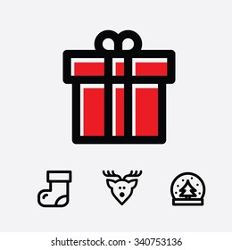 Christmas and New Year icon set
