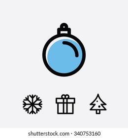 Christmas and New Year icon set