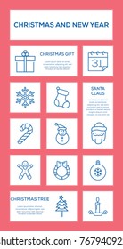 Christmas and New Year Icon Set