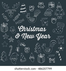 christmas new year icons