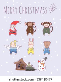 Christmas and new year icons, elements and illustrations