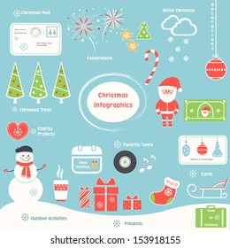 Christmas and New Year Icons and Infographics Elements