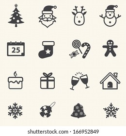 Christmas and new year icons set