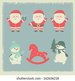 Christmas and New Year icons. Vector set, EPS 8.