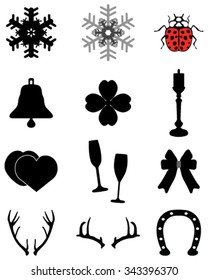 Christmas and new year icons, vector