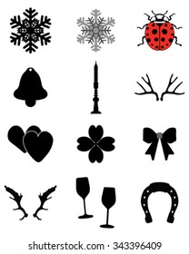 Christmas and new year icons, vector