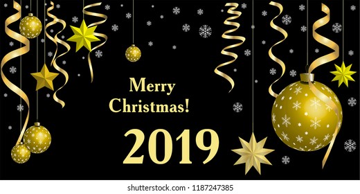 Christmas, New Year illustration. Greeting card. For web design, print, vector. Art.