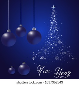 Christmas, New Year illustration. Greeting card. For web design, print, vector. Art.