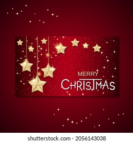 Christmas and New Year invitation card, horizontal flyer, discount coupon vector design template