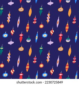 Christmas New Year kids abstract vector seamless pattern 