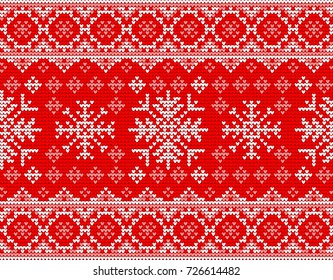 Christmas and  New Year  Knitted  Handmade Ethnic Vector Seamless Pattern. 
