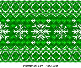 Christmas and  New Year  Knitted  Handmade Ethnic Vector Seamless Pattern. 