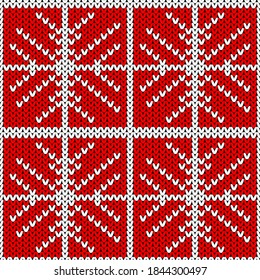 Fondo De Patrón De Punto De Navidad Y Año Nuevo. Plantilla de tarjetas de Navidad, Volante de fiestas de Año Nuevo, Decoración navideña en casa. Avisar la textura de suéter de Navidad de punto.