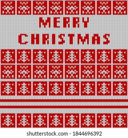Weihnachten und Neujahr gezinkter Musterhintergrund. Weihnachtskarten-Vorlage, Neujahrsflieger, Weihnachtsgeschmack. Warn Gezwitscherte Weihnachts Sweater Textur.