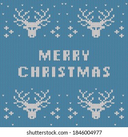 Fondo De Patrón De Punto De Navidad Y Año Nuevo. Plantilla de tarjetas de Navidad, Volante de fiestas de Año Nuevo, Decoración navideña en casa. Avisar la textura de suéter de Navidad de punto.