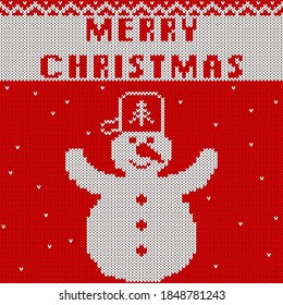 Fondo De Patrón De Punto De Navidad Y Año Nuevo. Plantilla de tarjetas de Navidad, Volante de fiestas de Año Nuevo, Decoración navideña en casa. Warn Knitn Textura de sudadera navideña