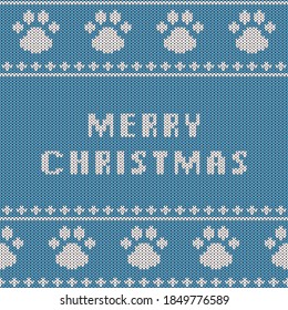 Christmas And New Year Knitted Pattern Background. Christmas Card Template, New Year Party Flyer, Christmas Home Decor. Warn Knitted Christmas Sweater Texture