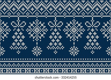 Christmas and New Year Knitting Pattern. Winter Holiday Seamless Sweater Design