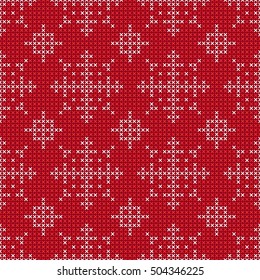 Christmas and New Year knitting seamless vector pattern