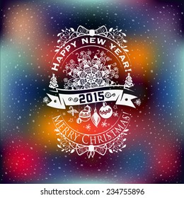 Christmas and New year label, decoration set of calligraphic design with typographic labels, symbols of the year and icons elements for you. Hand drawn authors work. 