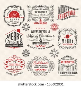 Christmas and New year labels