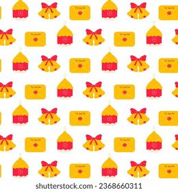 christmas new year letter house bells colored