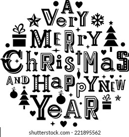 Christmas and New Year lettering