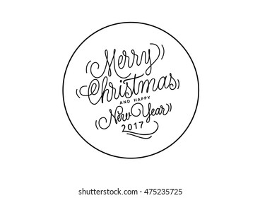 Christmas and New Year Lettering in Circle