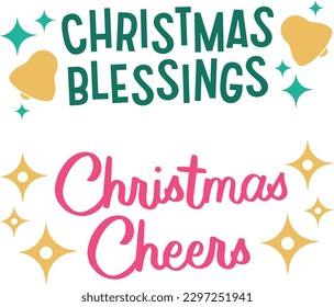 Christmas and New Year lettering. Vector illustration. Calligraphic design. Typography