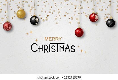 Christmas and New Year light luxury vector background with golden stars and snowflakes