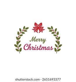 christmas and new year logo vector 