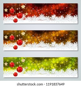 Christmas and New Year luxury colorful vector banners collection