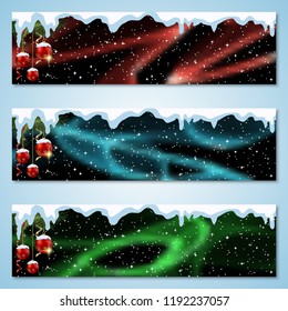 Christmas and New Year luxury colorful vector banners collection