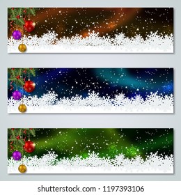 Christmas and New Year luxury colorful vector banners collection