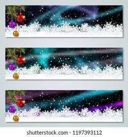 Christmas and New Year luxury colorful vector banners collection