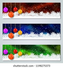 Christmas and New Year luxury colorful vector banners collection