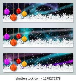 Christmas and New Year luxury colorful vector banners collection