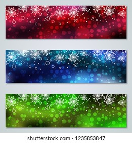 Christmas and New Year luxury colorful vector banners collection