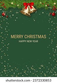 Weihnachten und Neujahr luxuriöser Vektorhintergrund mit Sternen, Schneeflocken und Winterdekor. Design für Banner, Flyer, Einladungskarte, Coupon, Gutschein