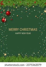 Weihnachten und Neujahr luxuriöser Vektorhintergrund mit Sternen und Schneeflocken. Design für Banner, Flyer, Einladungskarte, Coupon, Gutschein