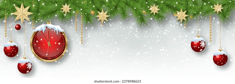 Christmas and New Year luxury vector background with stars, snowflakes and winter decor. Design for banner, flyer, invitation card, coupon, voucher