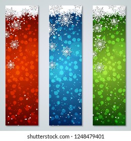 Christmas and New Year luxury vertical colorful vector banners collection