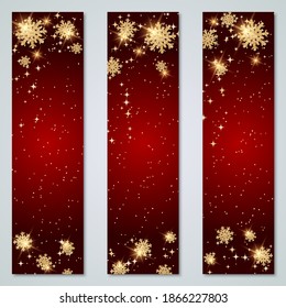 Christmas and New Year luxury vertical vector banners collection