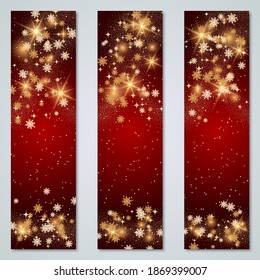 Christmas and New Year luxury vertical vector banners collection