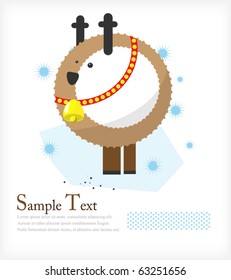 Christmas and New Year. Magic deer. Illustration