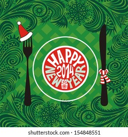 Christmas new year menu vector illustration